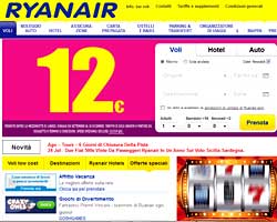 Sito Ryanair acquisto on line biglietti aerei